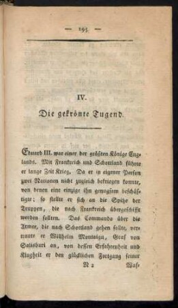 IV. Die gekrönte Tugend.