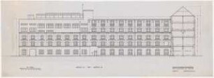 Technische Hochschule Berlin Erweiterung Franklinstraße. Flugtechnisches Institut und Institut für Photogrammetrie (ehem. Siemens-Halske-Werke, Kabelwerk und Werkstätten): Gebäude 31 und 33, Ansicht gegen Norden 1:100