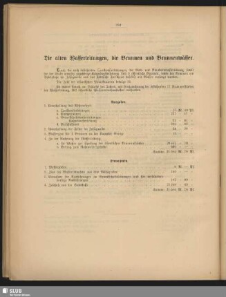 Die alten Wasserleitungen, die Brunnen und Brunnenwässer