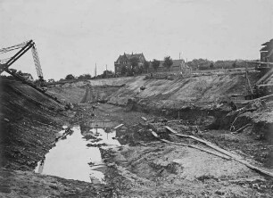 Bau der Aufstiegsschleuse (Hafenschleuse) am Stichkanal Hannover-Linden