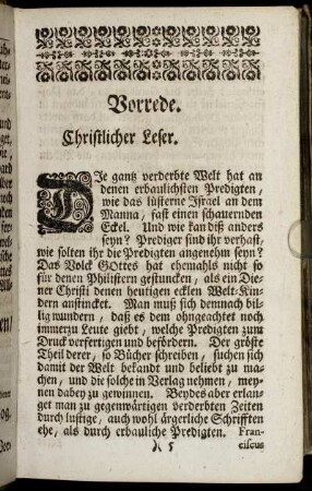 Vorrede. Christlicher Leser