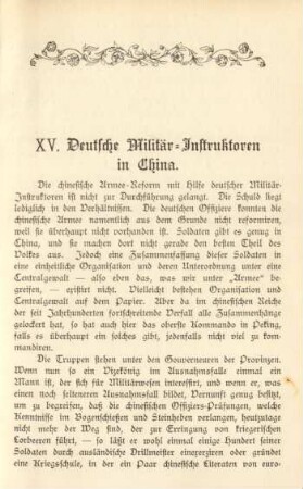 XV. Deutsche Militär-Instruktoren in China