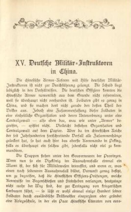 XV. Deutsche Militär-Instruktoren in China