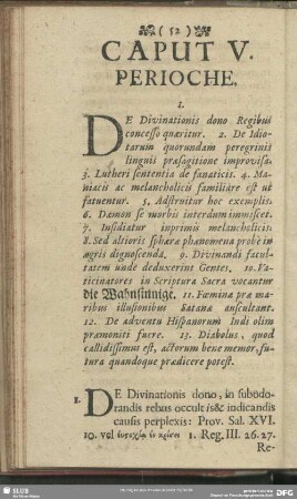 Caput V. Perioche
