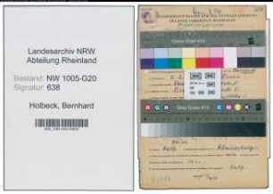 Entnazifizierung Bernhard Holbeck , geb. 05.02.1906 (Tischler)
