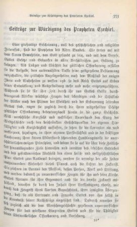 271-289 Beiträge zur Würdigung des Propheten Ezechiel