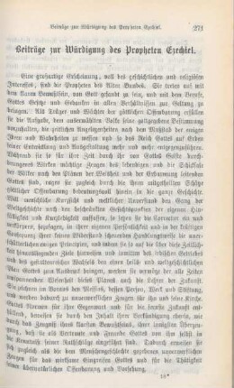 271-289 Beiträge zur Würdigung des Propheten Ezechiel