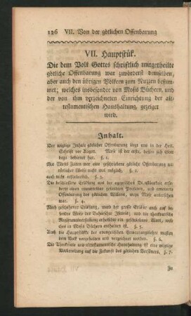 VII. Hauptstük. Die dem Volk Gottes schriftlich mitgetheilte götliche Offenbarung war ...