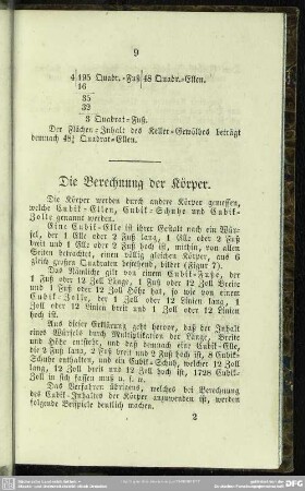 Die Berechnung der Körper