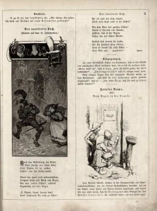 "Der vereitelte Kuß. (Ballade aus dem 15. Jahrhundert.)" "Fataler Name, oder: Vom Regen in die Traufe"