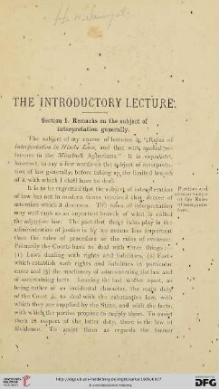 The introductory lecture