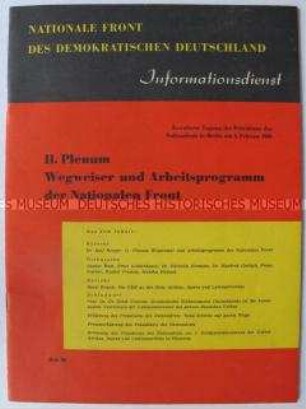 "Informationsdienst" der Nationalen Front mit Dokumenten zum 11. Plenum 1966