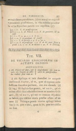 Tit. VII. De Vicariis Episcoporum In Actibus Ordinis