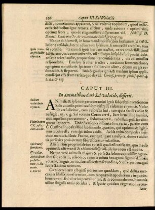Caput III. In animalibus dari Sal volatile, disserit.