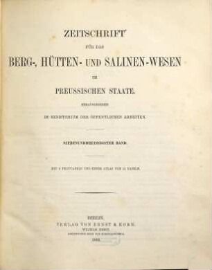 Zeitschrift für das Berg-, Hütten- und Salinenwesen im Deutschen Reich, 37. 1889