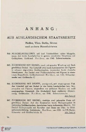 Anhang: aus ausländischem Staatsbesitz (Nr. 709-884)