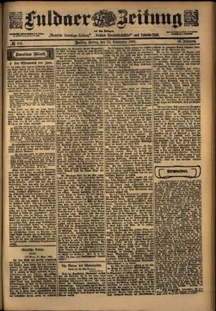 Zweite Ausgabe vom Freitag, den 19. September 1902.