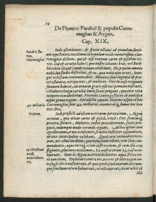 De Flumine Parabol & populis Cueremagbas & Aygais. Cap. XIX.