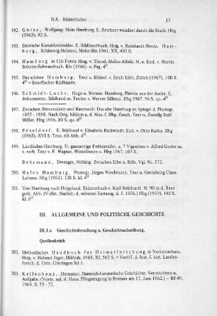 III. Allgemeine und politische Geschichte