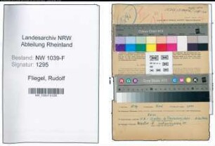 Entnazifizierung Rudolf Fliegel , geb. 18.10.1891 (Lehrer)