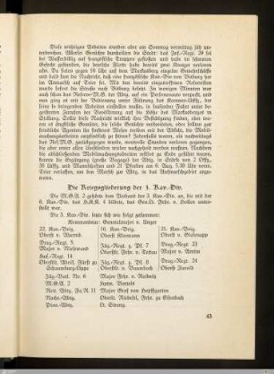 Die Kriegsgliederung der 3. Kav.-Div.