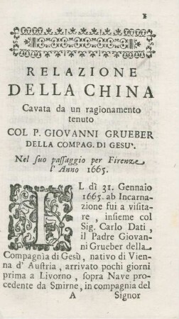 Relazione della China
