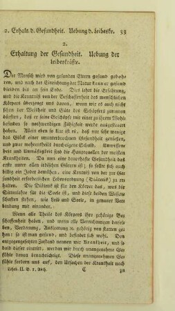 2. Erhaltung der Gesundheit. Uebung der Leibeskraefte