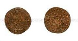 Niederländischer Historienpfennig auf Karl II. (französisch, lateinisch)