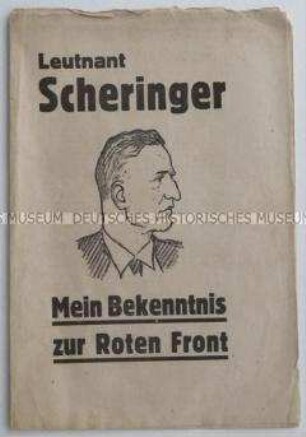 Propagandaschrift von Leutnant Scheringer mit dem Bekenntnis zur kommunistischen Bewegung