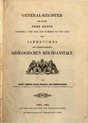 Jahrbuch der Geologischen Reichsanstalt. 10a, [10a]. 1863