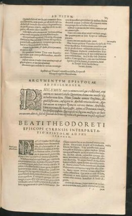 Beati Theodoreti Episcopi Cyrensis Interpretatio Epistolae Ad Philemonem.