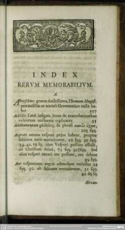 Index Rerum Memorabilium