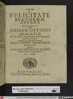 De Felicitate Beatorum Aeterna