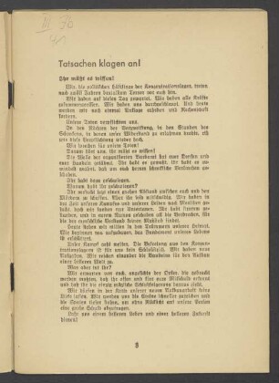 Tatsachen klagen an! Ihr müsst es wissen!
