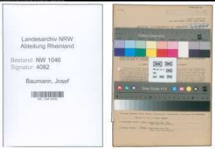 Entnazifizierung Josef Baumann , geb. 13.03.1909 (Bergmann)