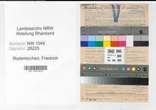 Entnazifizierung Friedrich Rodenkirchen , geb. 01.01.1881 (Bankinspektor)