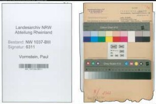 Entnazifizierung Paul Vormstein , geb. 06.08.1903 (Staatsangestellter)