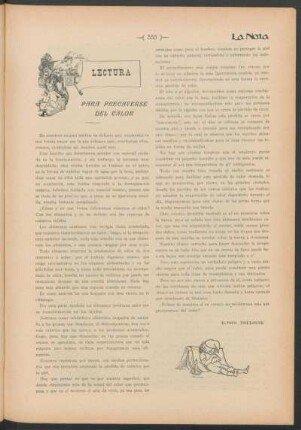 Lectura - Para precaverse del calor