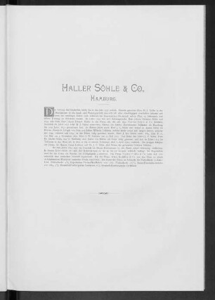 Haller Söhle & Co., Hamburg.