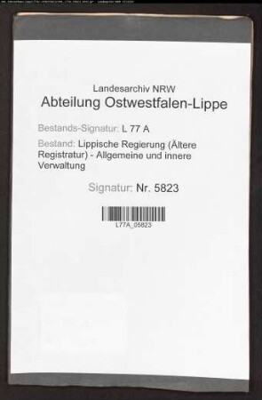 Neubau des Irrenhauses zu Brake (Manualakten Hofrat Piderits)