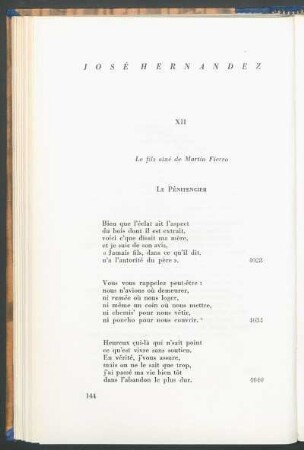 XII Le fils aîné de Martin Fierro : Le Pénitencier