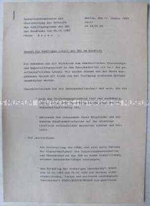 Thesen zur Gewerkschaftsarbeit im Rundfunk der DDR unter den veränderten gesellschaftlichen Bedingungen 1990