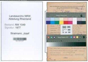 Entnazifizierung Josef Stratmann , geb. 07.03.1906 (Ingenieur)