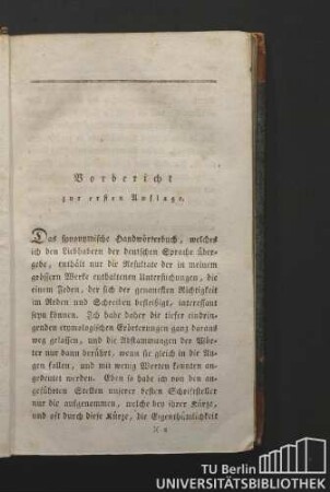 Vorbericht zur ersten Auflage.