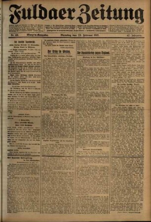 Erste Ausgabe vom Dienstag, den 23. Februar 1915.