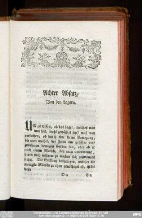 Achter Absatz, Von den Lagern.