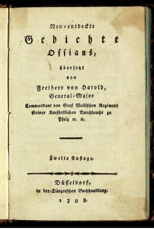 Neu-entdeckte Gedichte Ossians