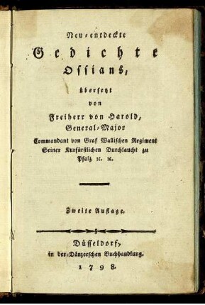 Neu-entdeckte Gedichte Ossians