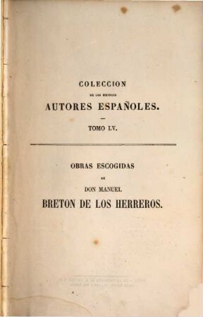 Obras escogidas de Don Manuel Breton de los Herreros de la academia española, 1