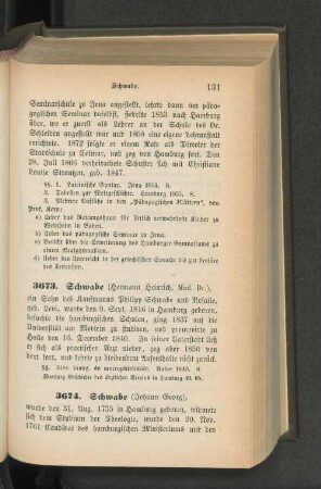 3673. Schwabe (Hermann Heinrich, Med. Dr.)